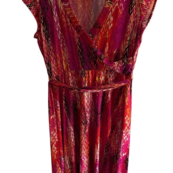 Olivia Matthews Chevron Print Maxi Dress – Size PXL - Picture 6 of 9